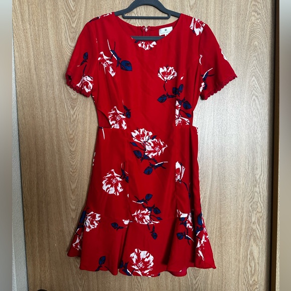 Socialite Floral Print Fit & Flare Cutout Dress - Picture 2 of 6